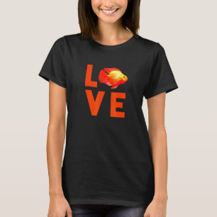 Camiseta Pez Ciclido Loro de Sangre Rojo Monstruo Acuario