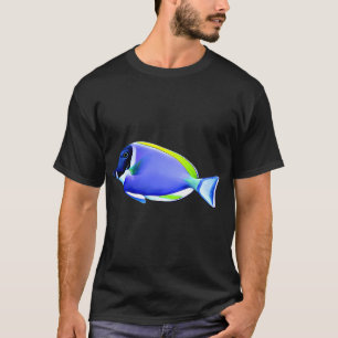 Camiseta Pez cirujano azul polvo de arrecife de agua salada