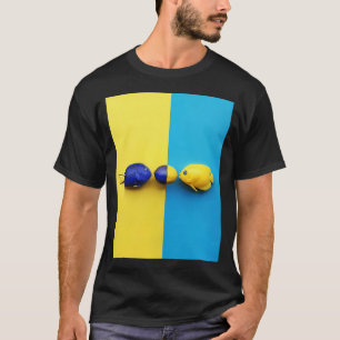 Camiseta Pez cirujano azul y pez ángel amarillo