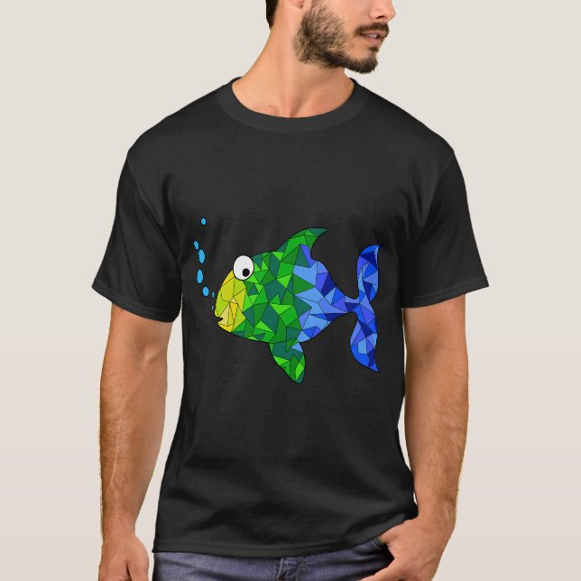 Camiseta Pez Colorido Geométrico (Anverso)