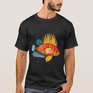 Camiseta Pez colorido océano mar una ilustración de acuarel