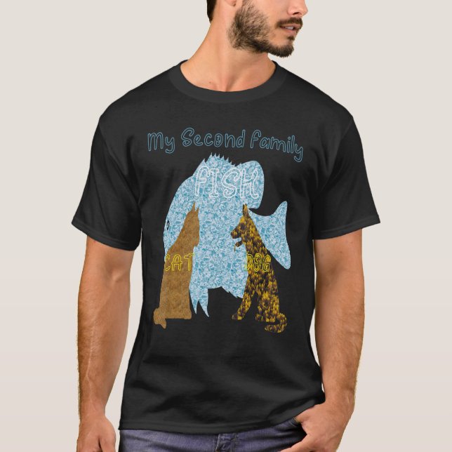 Camiseta Pez Con Perro Y Gato (Anverso)