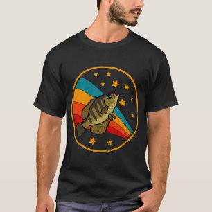 Camiseta Pez Crappie Retro en el Deporte de Pesca Espacial
