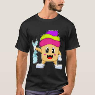 Camiseta Pez de acuarela de pistacho y manchas moradas