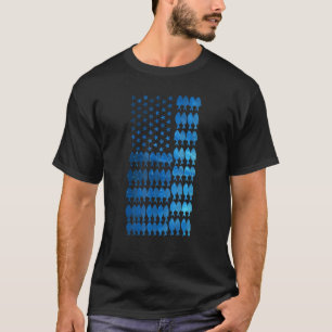 Camiseta Pez de agua salada con bandera americana para homb