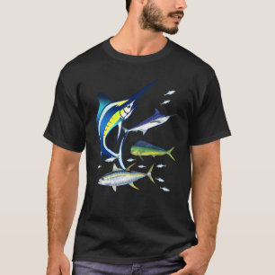 Camiseta Pez de agua salada Pez espada Mahi Atún Rey Atlant