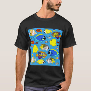Camiseta pez de arrecife 4 (fondo azul)