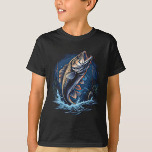 Camiseta Pez de boca grande pesca con hilo de Byss Pez pequ