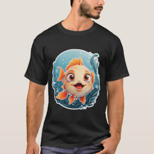 Camiseta Pez de dibujos animados divertido y amigable