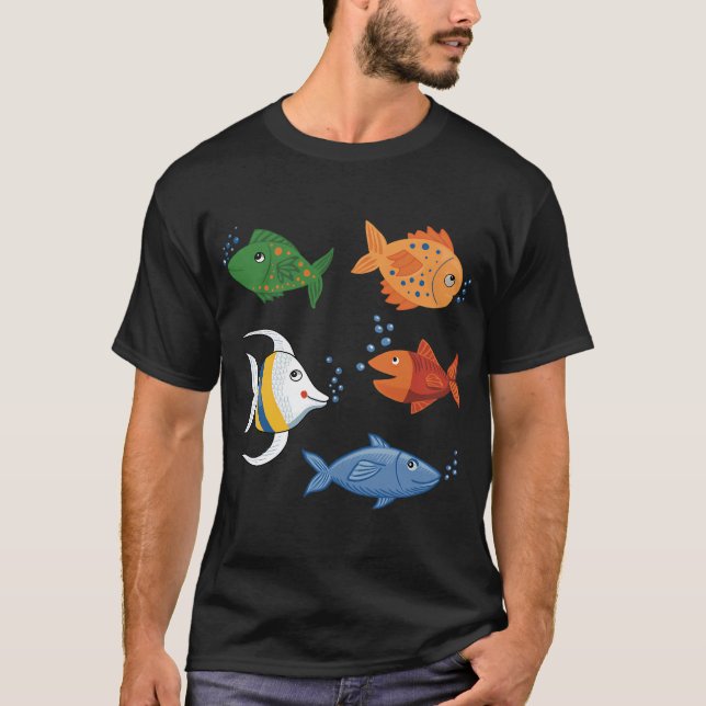 Camiseta Pez de dibujos animados lindo (Anverso)