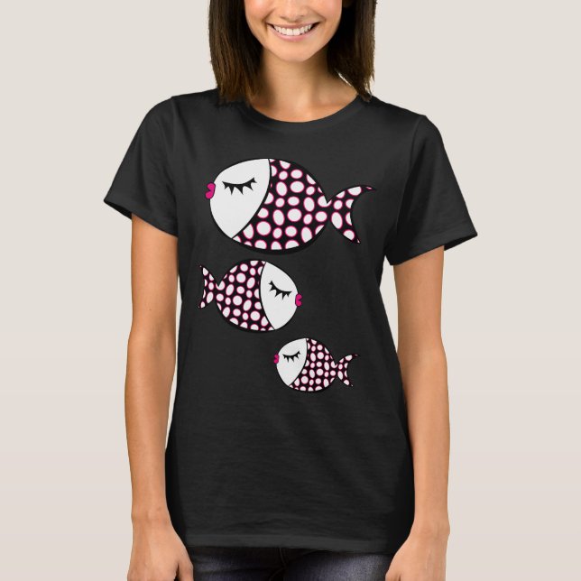 Camiseta Pez de dibujos animados lindo (Anverso)
