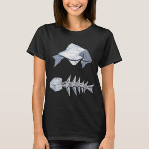 Camiseta Pez de origami y espina de pescado