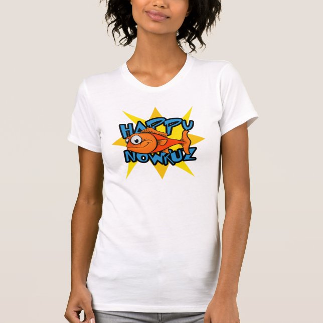 Camiseta Pez de oro sonriendo sol Año Nuevo persa Nowruz (Anverso)
