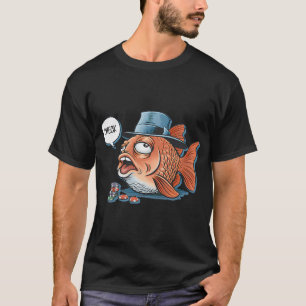 Camiseta Pez de Poker - Caricatura Divertida