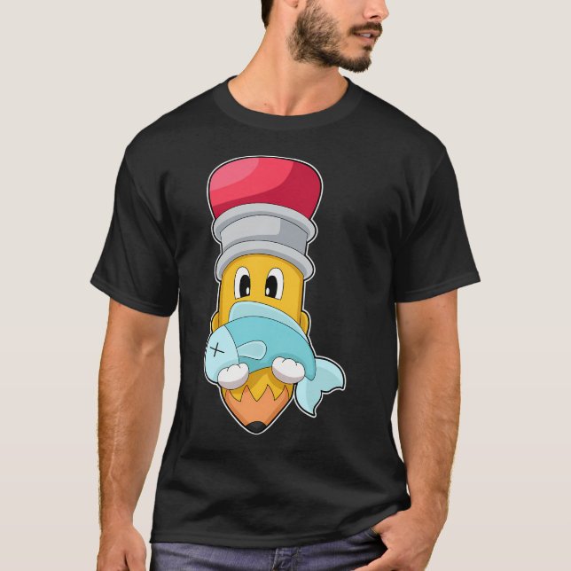 Camiseta Pez de rayas frambuesa acuarela (Anverso)