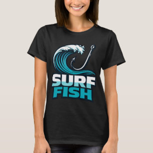 Camiseta Pez de surf Pesca de surf Ola del océano Pescador 