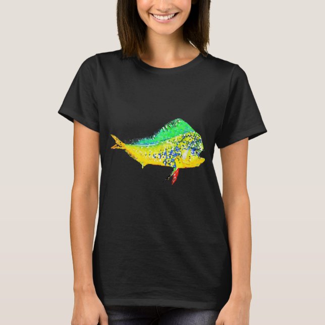 Camiseta Pez delfín acuarela Mahi Mahi (Anverso)