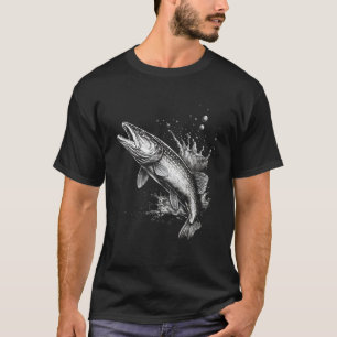 Camiseta Pez Depredador Pesca Acción Motivo Lucio