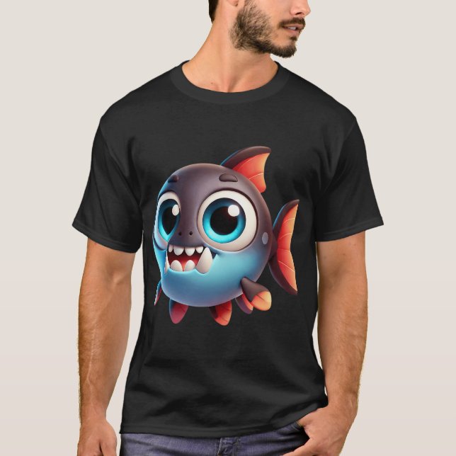 Camiseta Pez dientudo adorable (Anverso)
