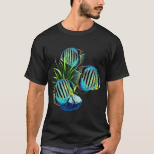 Camiseta Pez Disco Azul Acuario de Agua Dulce Tanque de Pec