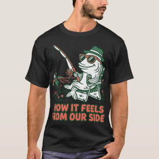 Camiseta Pez Divertido Atrapa Pescador Inversión de Roles