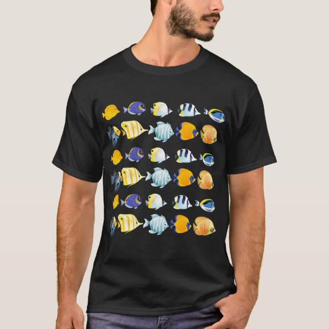 Camiseta Pez Divertido Azul y Amarillo (Anverso)