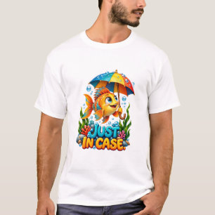 Camiseta Pez Divertido Con Paraguas
