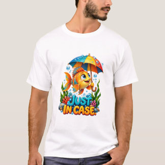 Camiseta Pez Divertido Con Paraguas