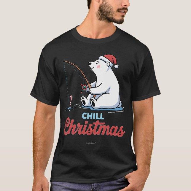 Camiseta Pez divertido de Navidad de pesca (Anverso)