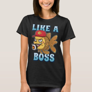 Camiseta Pez divertido, lindo, jefe, unisex, hombres, mujer