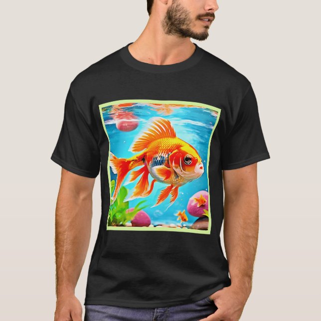 Camiseta Pez dorado blanco naranja (Anverso)