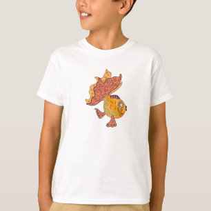 Camiseta Pez dorado caprichoso del arte popular   Fantasía 