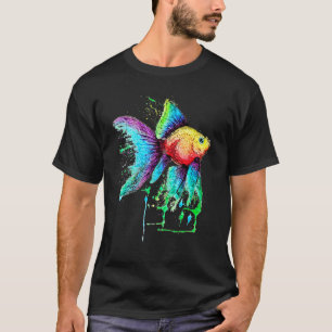 Camiseta Pez Dorado Cometa Animal Orgullo Acuarela Arcoíris