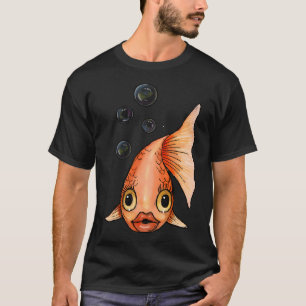 Camiseta Pez dorado con burbujas, pez de ojos grandes y lab