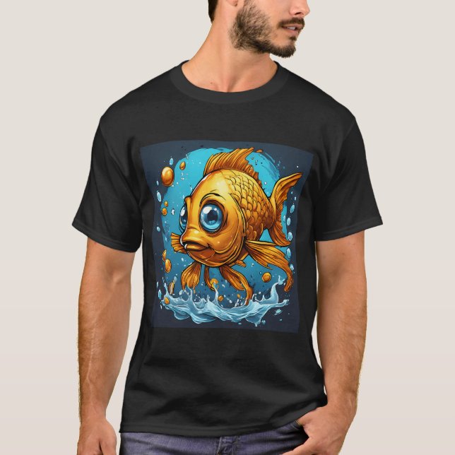Camiseta Pez dorado divertido lindo (Anverso)