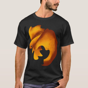 Camiseta Pez dorado dorado lindo brilla - Textura naranja c