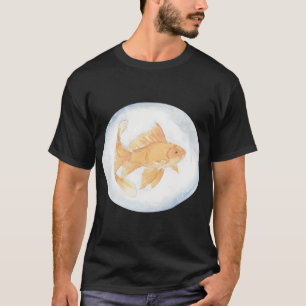 Camiseta Pez dorado en burbuja pintado en acuarela