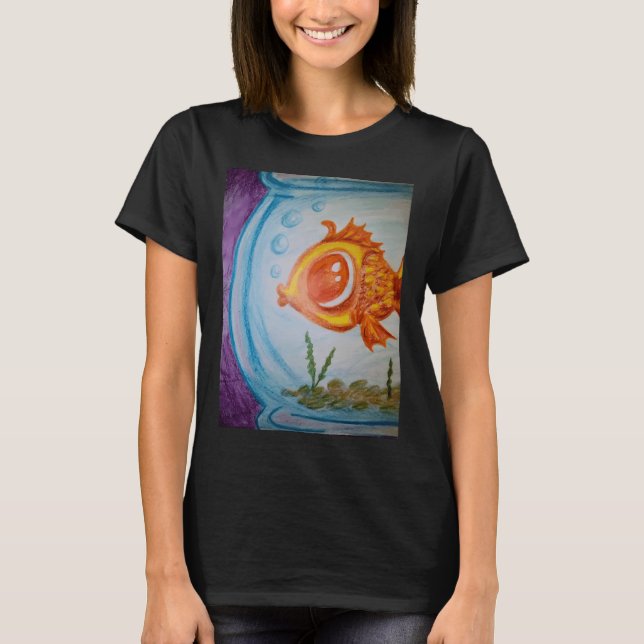 Camiseta Pez Dorado En Pecera (Anverso)