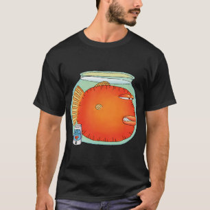 Camiseta pez dorado enfadado en pecera