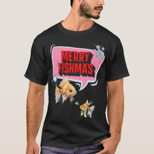 Camiseta Pez Dorado Feliz Navidad Burbuja Pez Navidad