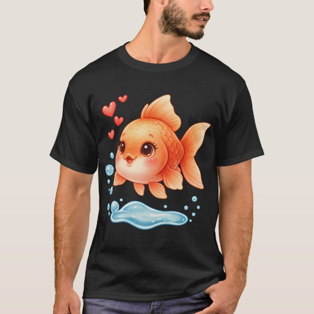 Camiseta Pez dorado Kawaii (Anverso)