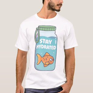 Camiseta Pez Dorado Lindo En Botella De Agua Manténgase Hid