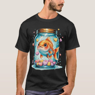 Camiseta Pez dorado lindo en frasco de vidrio Sub caprichos