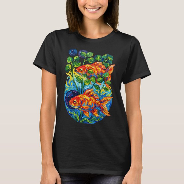 Camiseta Pez dorado nadando (Anverso)