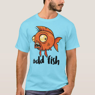 Camiseta Pez Dorado Naranja Divertido y Extravagante Dibujo