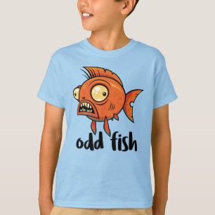 Camiseta Pez Dorado Naranja Divertido y Extravagante Dibujo