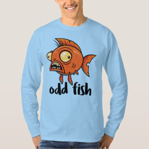 Camiseta Pez Dorado Naranja Divertido y Raro Dibujo Animado