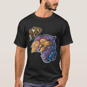 Camiseta Pez dorado, pez betta cola de media luna, pez paya