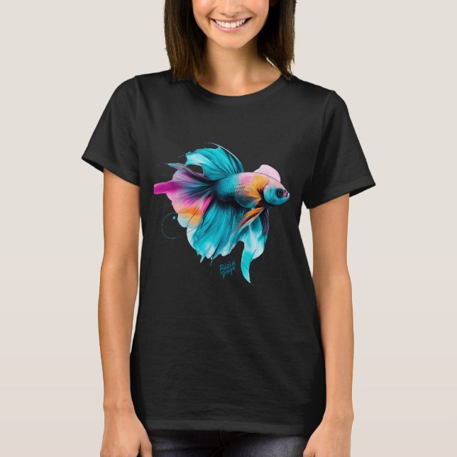 Camiseta Pez dorado pictórico (Anverso)