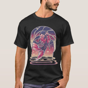 Camiseta Pez dorado Puesta de sol Luna y Estrellas en el Ag